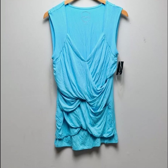 INC International Concepts Tops - Lovely INC  Blue Draped Top